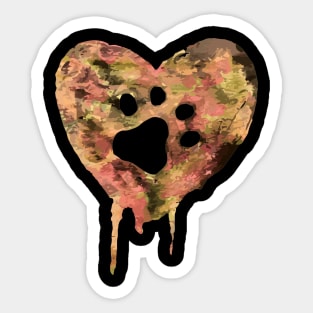 Dog t shirt   watercolor heart Sticker